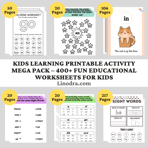 Kids Learning Printable Activity Mega Pack