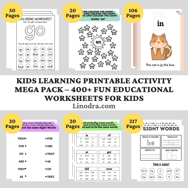 Kids Learning Printable Activity Mega Pack