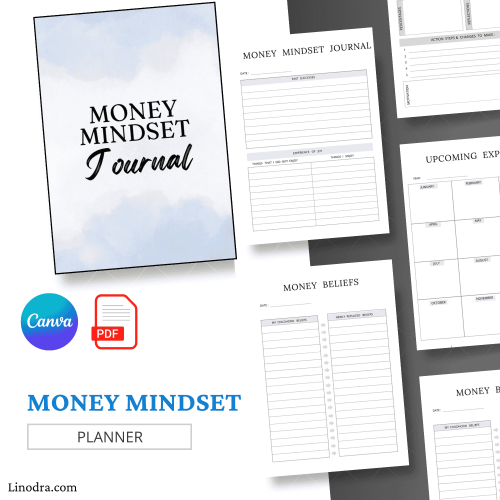 Money mindset journal for financial planning and goal setting